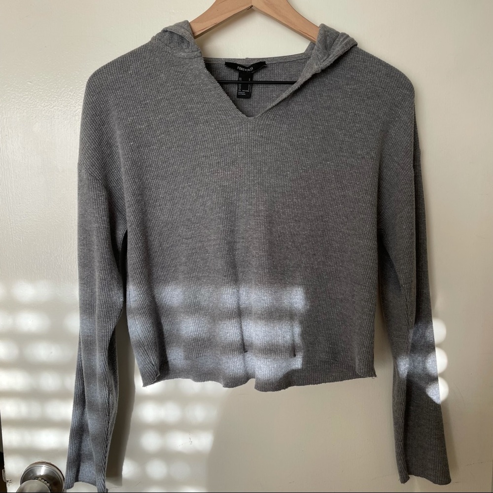 Forever 21 cropped waffle weave sweater